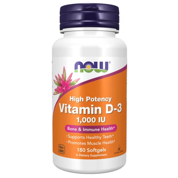 NOW Vitamin D3 1000 iu 180’s
